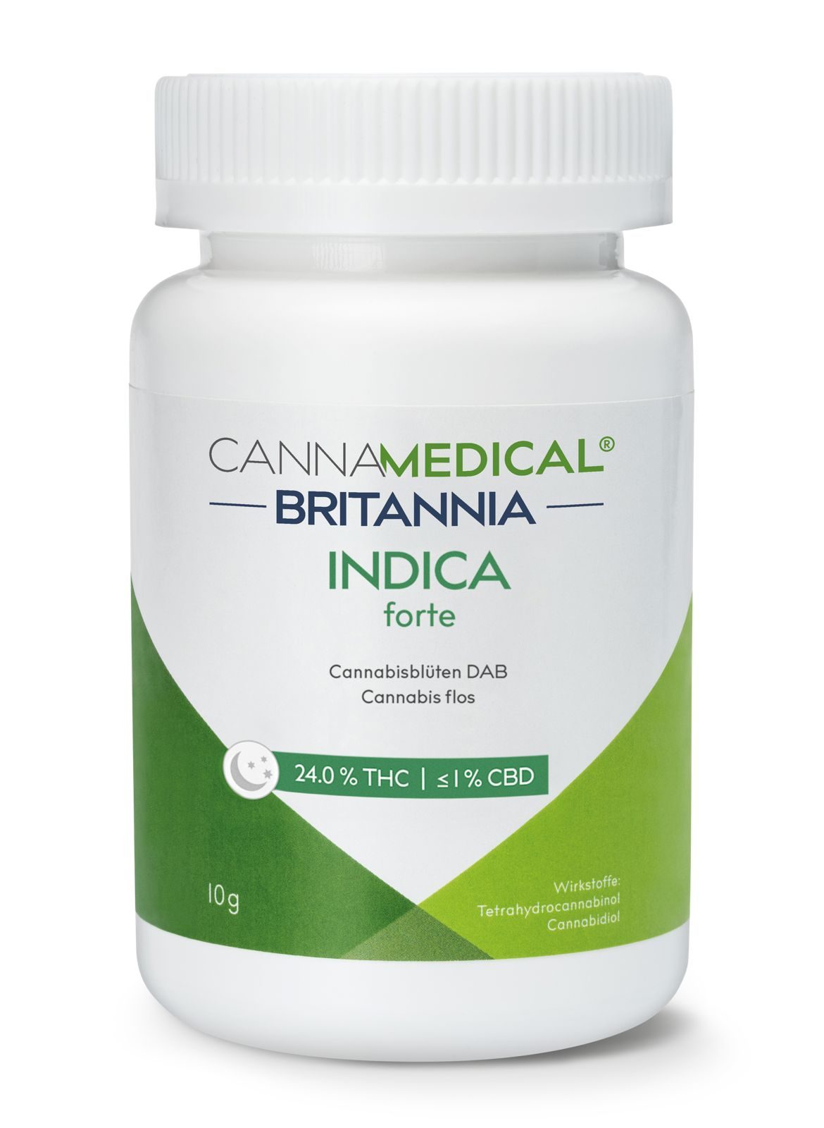 Cannamedical Britannia Indica forte medical cannabis flower 24% THC UK prescription 10g EU-GMP certified