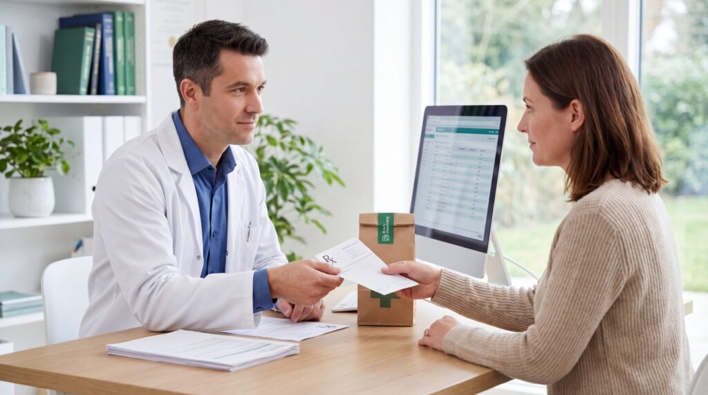 Photorealistic medical cannabis clinical pharmaceutical setting EU GMP quality UK prescription
